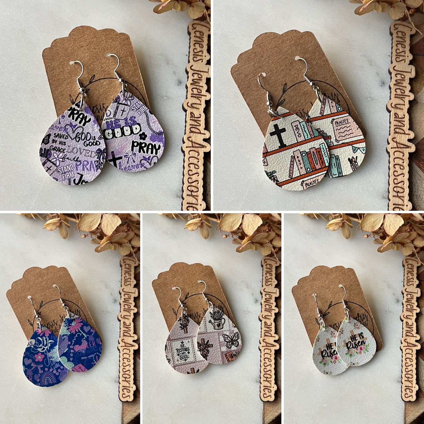 Bible Themed Dangle - Faux Leather