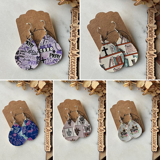 Bible Themed Dangle - Faux Leather