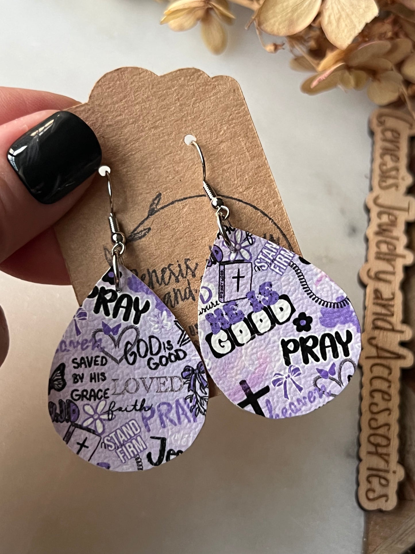 Bible Themed Dangle - Faux Leather
